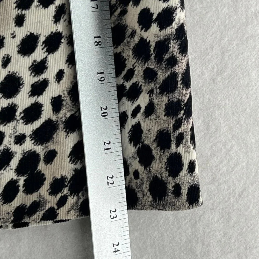 Evan-Picone Skirt Sz 8 Stretch Corduroy Pencil Animal Print Side Zip Black/Beige - Picture 11 of 11